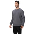 thumbnail image 4 of Zfeel Men's Crewneck Sweatshirt, Pullover Long Sleeve, Classic Fit, Iron Gray, Size S, 3Pack, 4 of 5