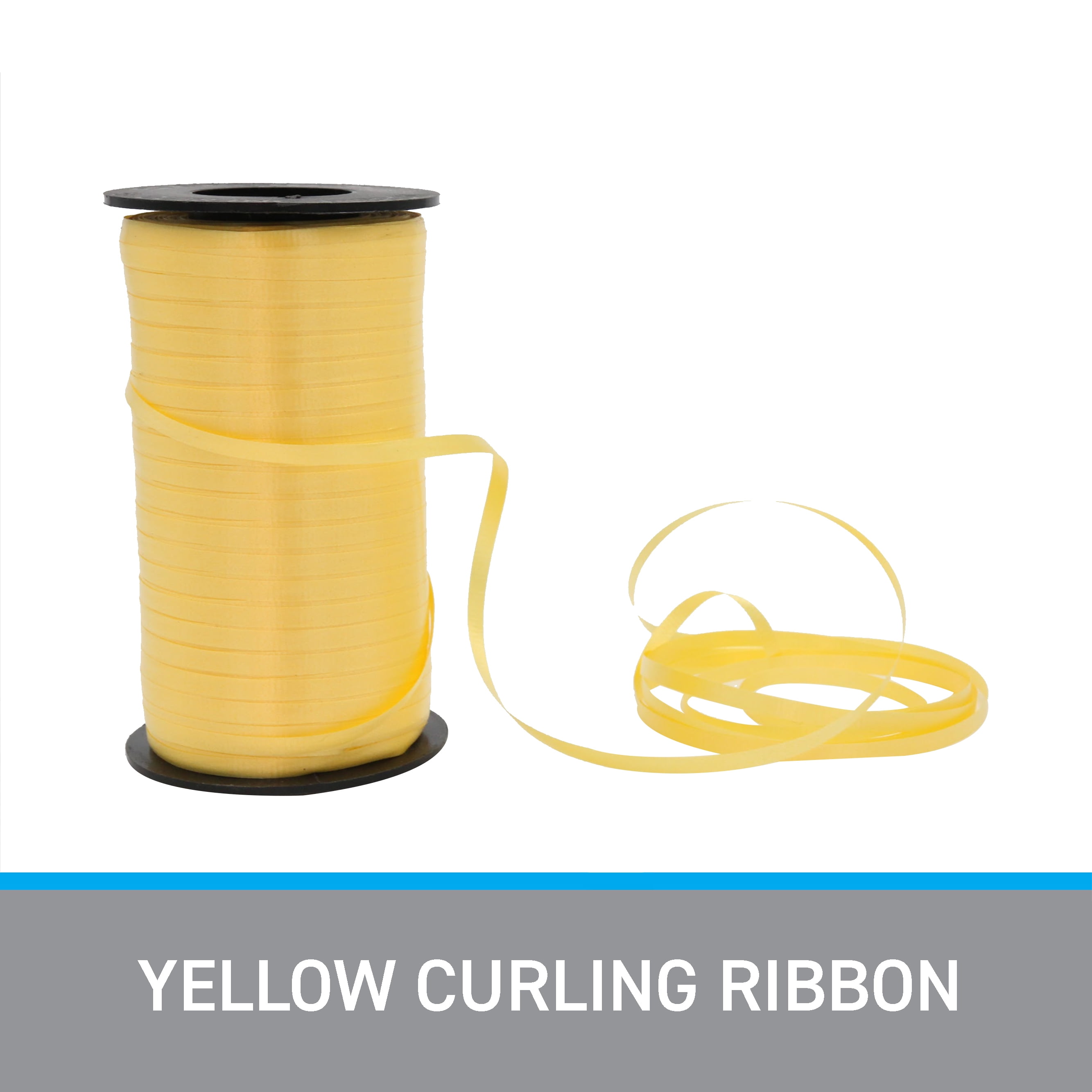SSWBasics Yellow Curling Ribbon - 3/16"W x 500 Yds. Per Roll - Pack of 3