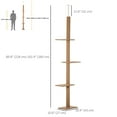 thumbnail image 3 of PawHut 100" Floor To Ceiling Cat Tree with 3 Perches, Light Brown, 3 of 10