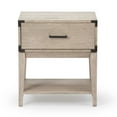 thumbnail image 2 of Plank+Beam Solid Wood Nightstand with 1 Drawer, Contemporary Side Table for Bedroom, Seashell Wirebrush, 2 of 9