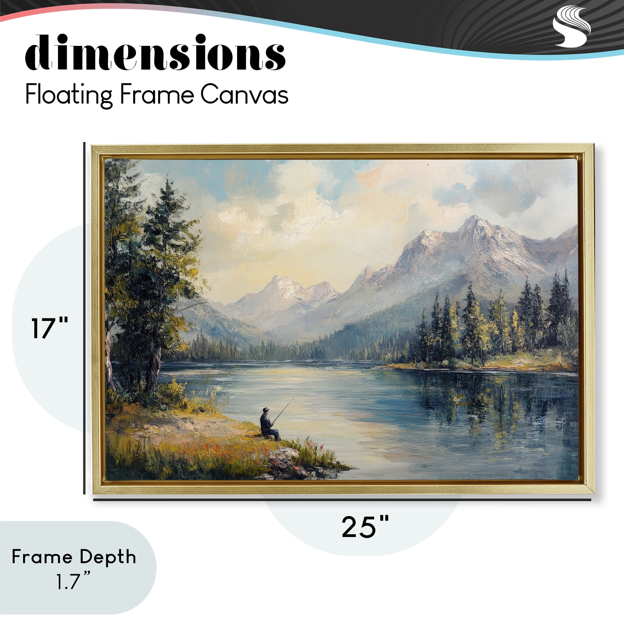 Stupell Industries Secret Fishing Spot Gold Framed Floater Canvas Wall Art, design by Petal Prints Design