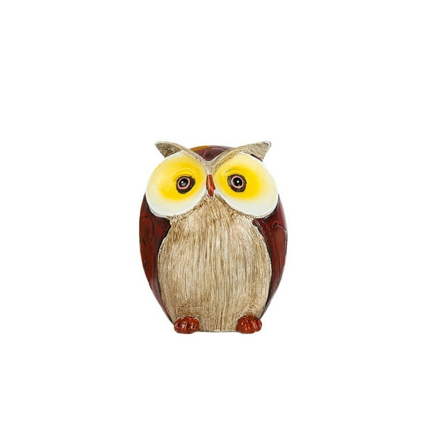 Figura de búho de resina para jardín, decoración creativa, 7 cm