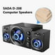 thumbnail image 4 of SADA D-208 Juego de altavoces para el hogar 3 en 1 Subwoofer súper bajo con luz LED de colores Altav Abanopi Equipo de sonido, 4 of 7