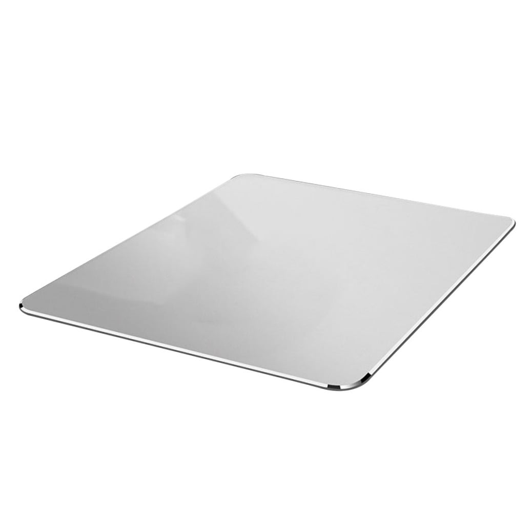 EXHUMKY 1Set Aluminum Alloy Mouse Pad Silver Rectangular for Home Use Office Work Gaming 11.8x6.7x0.1in