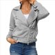 thumbnail image 1 of Chaqueta Gruesa, Holgada e Irregular con Solapa y Cremallera Inclinada para Mujer, de Larga, Informal, con Cremallera Gris XXL, 1 of 8