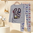 thumbnail image 2 of KPOPLK Pajamas Set for Kids Pjs 2 PCS Long Sleeve Top and Pants for Toddler Infant Cotton Clothes Animal Print Grey Size 8-9 Years, 2 of 4