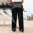 thumbnail image 4 of cfhntfmh Satin Pants for Women Wide Leg Dress Pants with Pockets Casual Loose Work Trousers Soft Fashion Outfits, 4 of 4