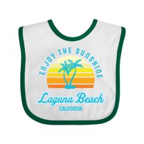 Inktastic Summer Enjoy the Sunshine Laguna Beach California in Blue Boys or Girls Baby Bib