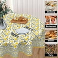 thumbnail image 4 of Yellow Floral Tablecloth Round 60 Inch Spring Summer Yellow Table Cloth Boho Vintage Flower Decorative Outdoor Table Cover for Dining Room Kitchen Holiday Party Picnic Home Decor, 4 of 6