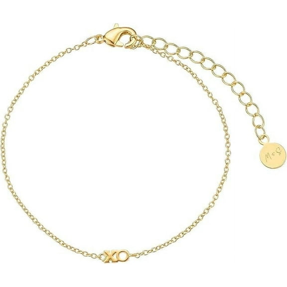18K Gold Plated XO Chain Bracelet Adjustable Dainty Design, Jewelry for Women - Malibu Sunday