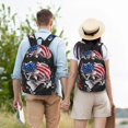 thumbnail image 6 of Lsque Largemouth Bass Fish in USA Pattern Canvas Daypack, Durable Backpack, High-quality Versatile Backpack,Vintage Compact Backpack-Medium, 6 of 6