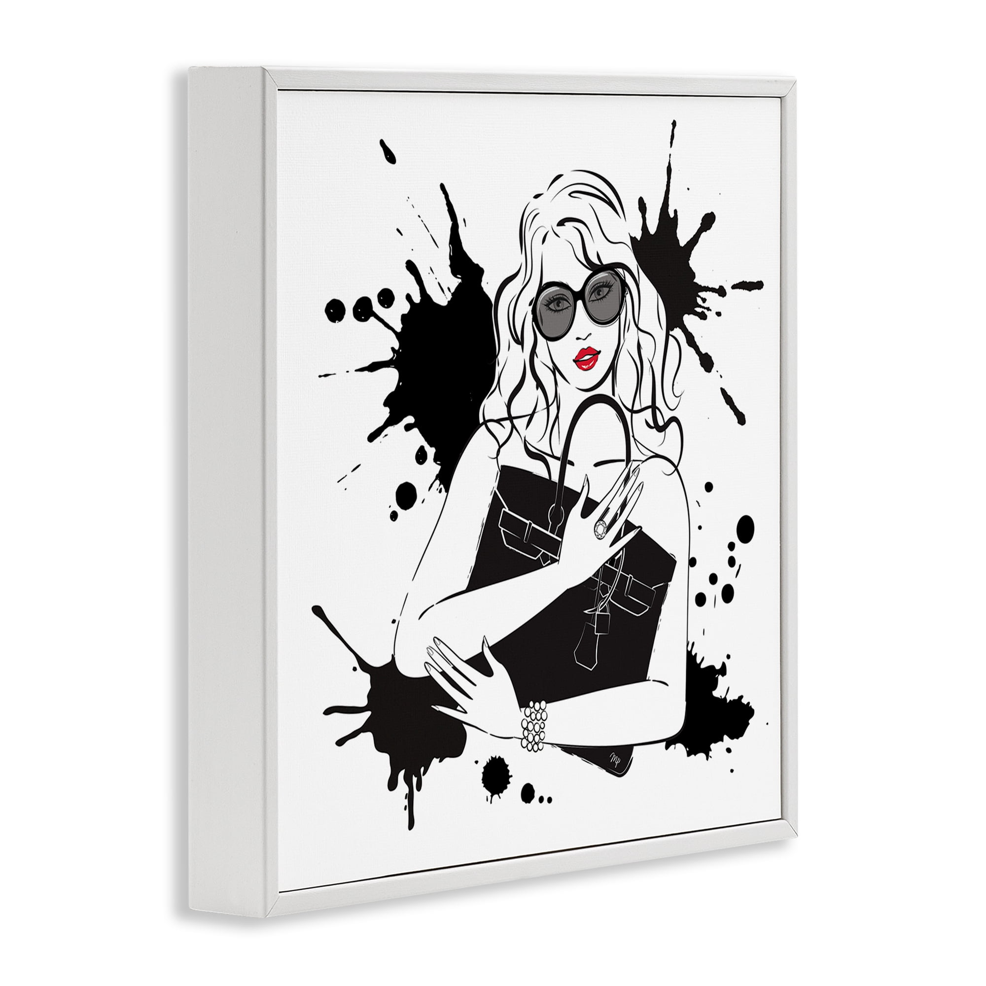 Stupell Industries Black Bag Elegance & Glamour White Framed Giclee Art, design by Martina Pavlova