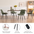thumbnail image 5 of YOUNIKE Dining Chairs, Set of 2, Faux Leather Dining Chairs, Mid-Century Modern Upholstered Seat, No Armrests, No Wheels, Suitable for Family Living Rooms, Cafeterias, Bean Green, 5 of 7