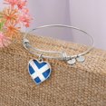 thumbnail image 4 of Scotland Flag - Heart Bangle Bracelet (Personalized Engraving Option), 4 of 5