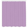 thumbnail image 3 of Geometric Shower Curtain, Abstract Cherry Patterns with Hexagon Shapes Monochrome Illustration Modern Art, Fabric Bathroom Set with Hooks, 69W X 84L Inches Extra Long, Violet White, by Ambesonne, 3 of 3