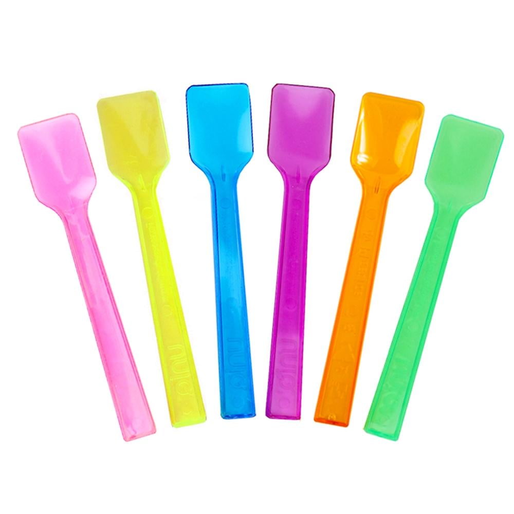 [1,000 Count] Transparent Mixed Plastic Gelato Tasting Spoons 4 Inch Mini Disposable Shovel