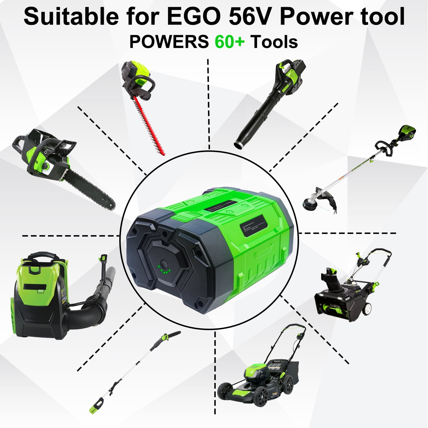 FSKE 9000mAh Replacement for EGO 56V Battery BA2800T BA1400T BA4200T BA5600T Compatible with Cordless Power Tools 9.0AH