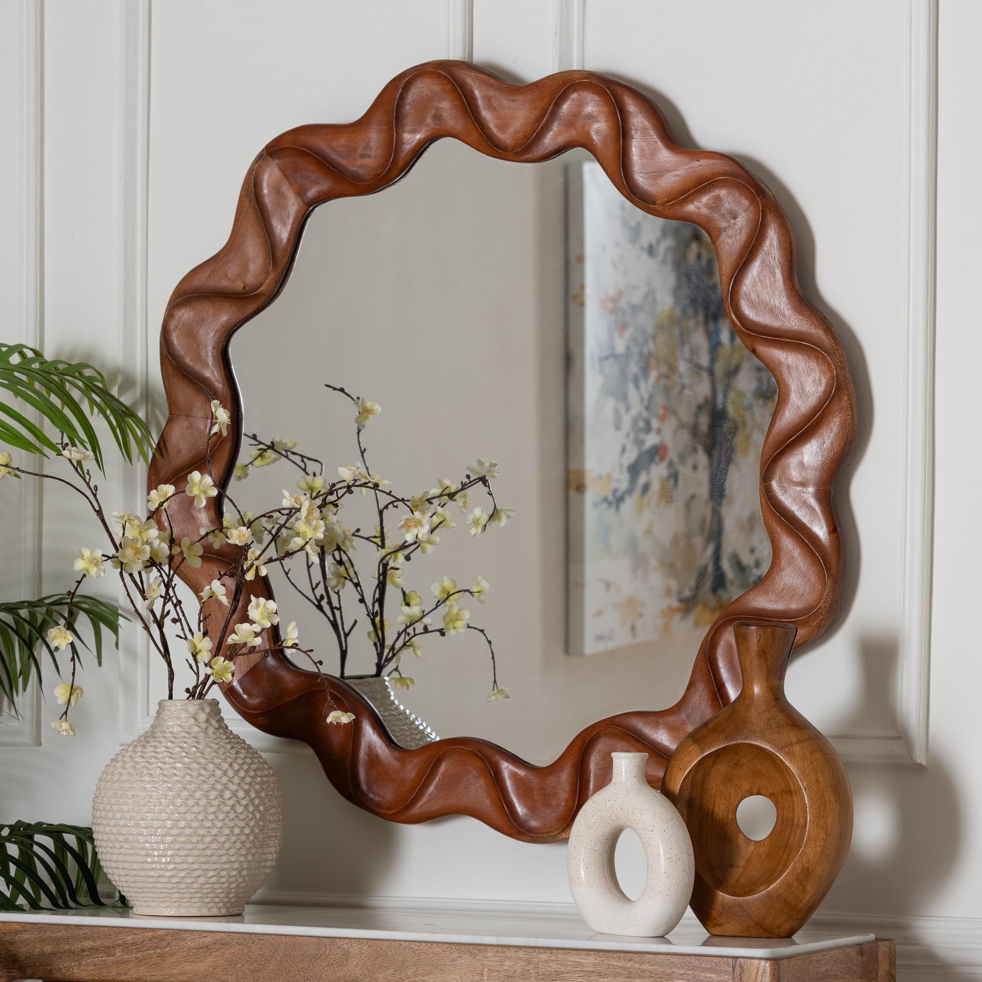bali & pari Isley Rattan BOHO Mirror, Natural Brown - Walmart.com