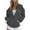 Dark Gray, variant on Dezsed Zip Up Hoodie Women Women's Casual Printed Zippered Long Sleeved Hooded Sweater Jacket Top Wine XL