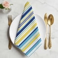 thumbnail image 2 of Cloth Napkins Set of 6 - 20x20 Inches, Blue Yellow Striped Washable Reusable Table Napkins, Colorful Ombre Abstract Stripes Soft & Absortbent Dining Napkin for Party Wedding Hotel Restaurant, 2 of 9