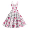 thumbnail image 2 of LWavelet 2026 Valentine's Heart Dress, Women's Love Rose Print Sleeveless A Line Flowy Sundresses Pink 2XL, 2 of 4