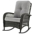 thumbnail image 3 of Furttuo Steel Rattan Outdoor Rocking Chair with Cushions, 3 of 5