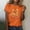 002 Orange, variant on Women's Fall Halloween Thanksgiving Short Sleeved T-shirt Sparkling Pumpkin Printed Round Neck Short Sleeve Tops