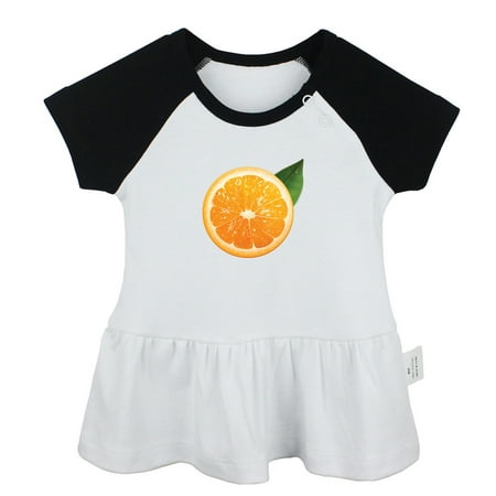 

Fruit Orange Pattern Dresses For Baby Newborn Babies Skirts Infant Princess Dress 0-24M Kids Graphic Clothes (Black Raglan Dresses 6-12 Months)