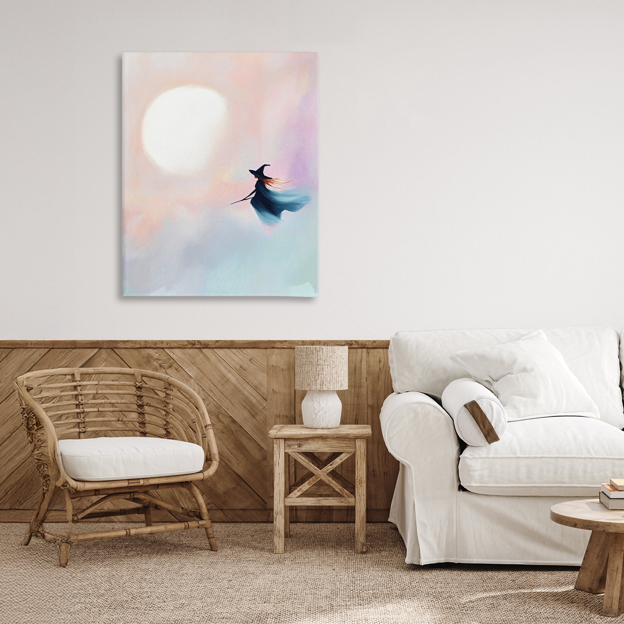 Stupell Industries Witch Flying at Sunset Canvas Wall Art, design by The Prints Vibe