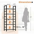 thumbnail image 6 of 5 Tier Bookcase, Bookshelf Storage Wall Shelf Organizer Display StandBook Shelf, Corner Storage Organizer, Black, 6 of 9
