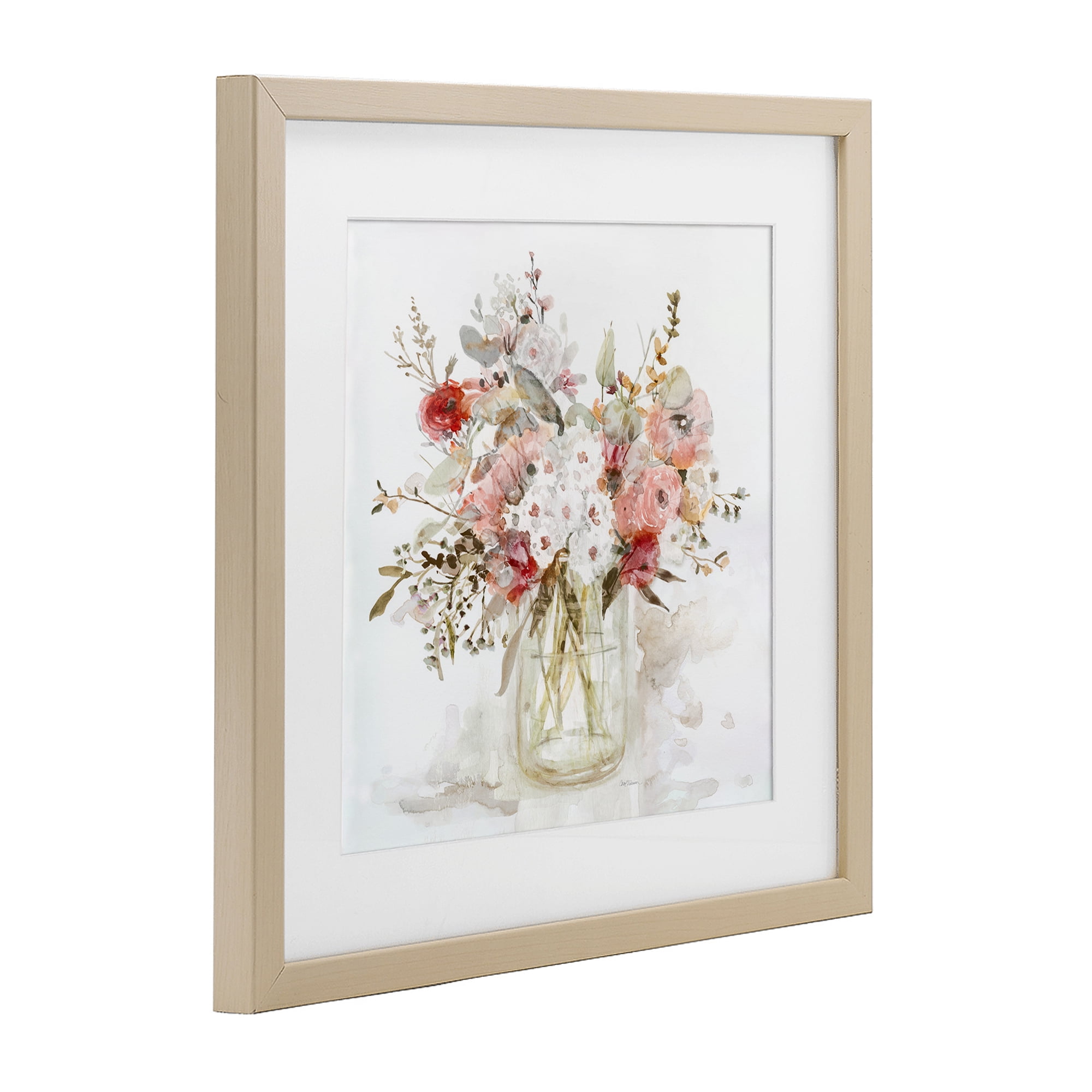 Stupell Industries Soft Blush Botanical Bouquet Birch Framed Print Under Glass, design by Carol Robinson