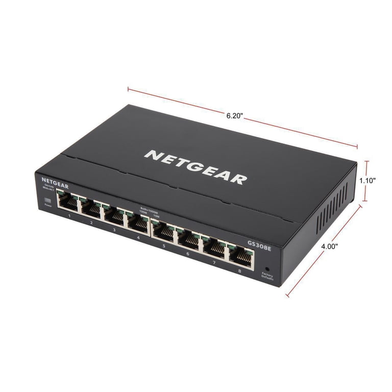 Netgear GS308E-100PES - Gigabit 8-Port Smart Managed Plus Switch für 22 Netgear GS308E-100PES - Gigabit 8-Port Smart Managed Plus Switch für 22