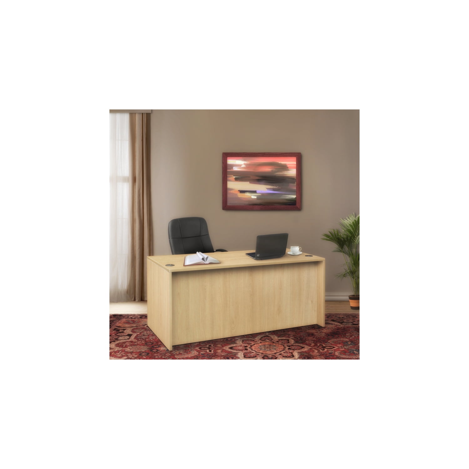 Regency Legacy 60 x 30 in. Executive Desk with Single Pedestal Drawer Unit- Noble Oak