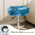 thumbnail image 4 of Renewold Marble Blue Gold Round Stool Covers Washable Stretch Bar Stool Seat Cover Cushion 12"-14" Dustproof Stool Cushion Slipcover Home Bar Decoration, 4 of 6