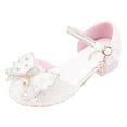 thumbnail image 2 of Fozruso Girl's Leather Shoes Shoes Dress Spring And Autumn New Children's Shoes Student Performance Shoes Wedding Banquet Flower Children's Shoes,Sizes 12.5 Little Kid 6-7 Years(White), 2 of 6