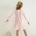 thumbnail image 6 of FEDPOP Girl Nightgowns Dresses Long Sleeve Sleep Dress Sleepwear Pink Clothes for Kids Size 6-7 Year, 6 of 7