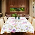 thumbnail image 2 of PiccoCasa Vinyl Tablecloth Rectangle 54" x 71" Purple Pink Flower Waterproof, 2 of 7