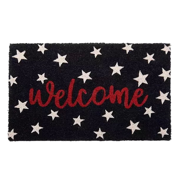 Patriotic Star Welcome Doormat 4th Of July Front Door Mat Non- Entryway Rug For Independence Day Decor