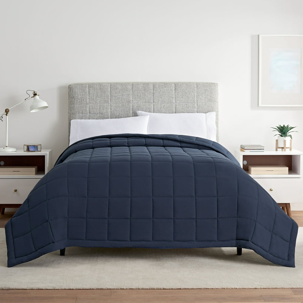 Serta Air Dry Down Alternative Blanket, Indigo Blue; Full/Queen