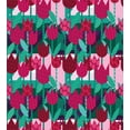 thumbnail image 3 of Ambesonne Floral Duvet Cover Sets, Abstract Tulips Flowers, 2-King, Jade Green and Red, 3 of 7