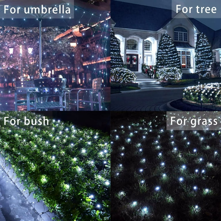 Morttic 9.8ft X 6.6ft 192 LED Net Lights Outdoor Solar Powered