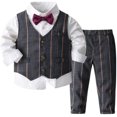 thumbnail image 3 of Ropa de vestir para niño pequeño, traje de Navidad para niños, traje formal, camisa y pantalones, conjuntos con pajarita, 3 of 5