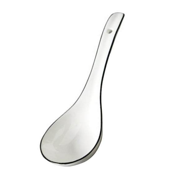 MEIBUTYUP Porcelain Soup Spoon Elegant Design Heatresistant Tableware 1Pack