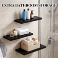 thumbnail image 3 of Topsome 3 Pack Floating Shelves for Wall, 15.7" Wall Wood Shelves, Hanging Shelf with Invisible Brackets for Bathroom Bedroom Living Room Kitchen Decor, Wall Shelves for Book Storage, 3 of 7