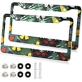 thumbnail image 2 of GZHJMY 2 Pcs License Plate Frame Butterfly Palm License Plate Cover Universal Aluminum US Car Tag Frame with 2 Holes and Screws for Front & Back License Plate Decorative, 2 of 7
