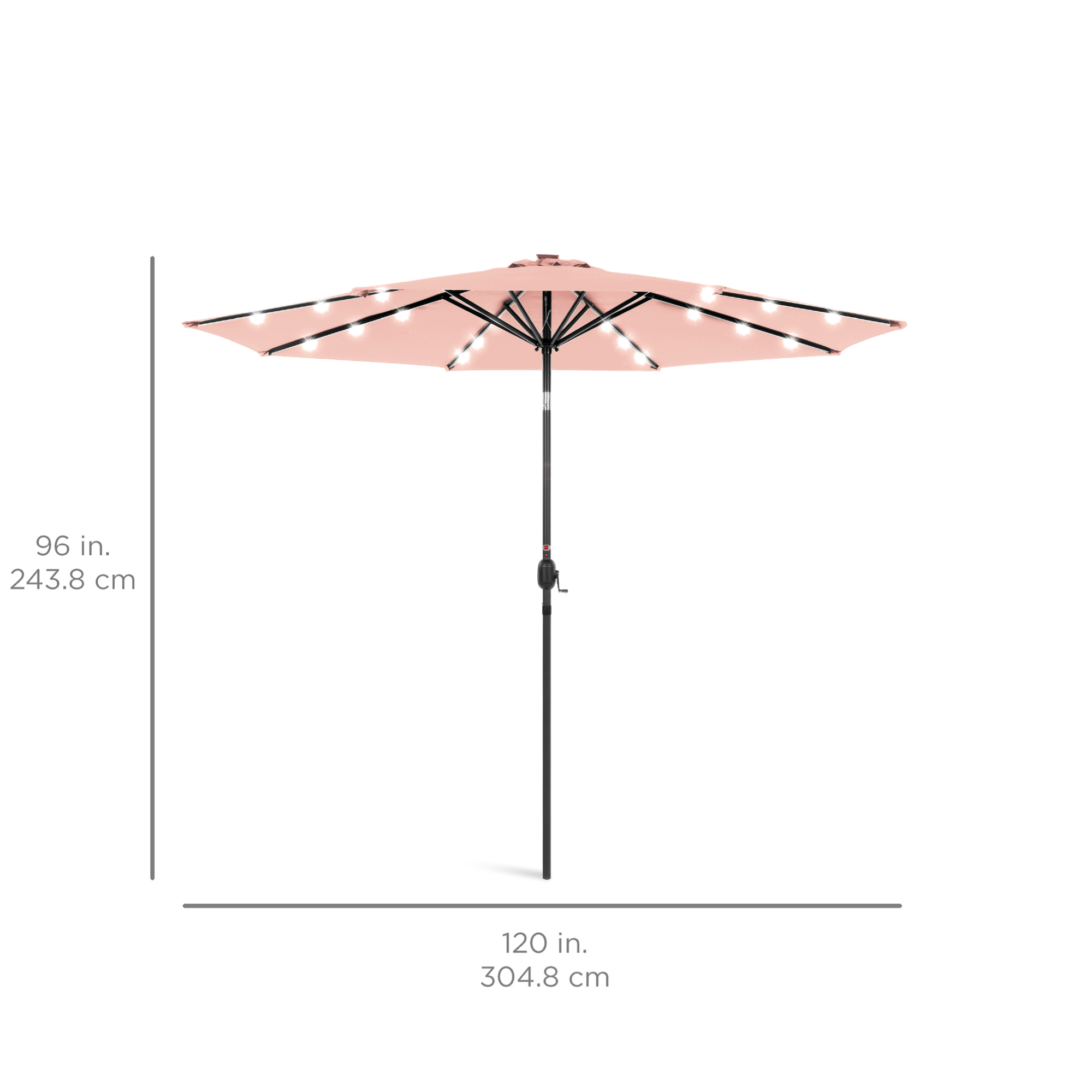 Best Choice Products 10ft Solar LED Lighted Patio Umbrella, Rose Quartz photo 7