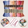 thumbnail image 6 of 18 Skeins 6 Strands Colorful Variegated Embroidery Floss Bulk Polyester Gradient Cross Stitch Thread Friendship Bracelets String with 12 Floss Bobbins for Hand Sewing Jewelry Crafts Clothes, 6 of 9