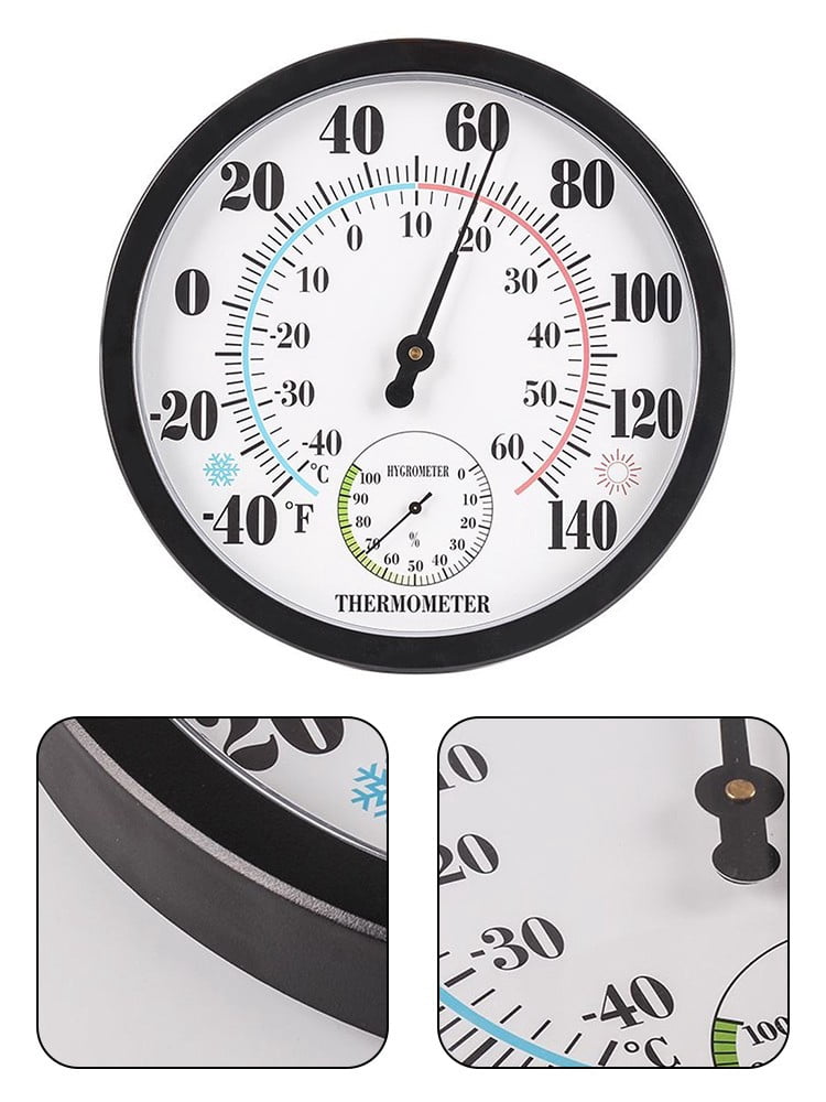 Sailesiti 10 Inch Indoor Outdoor Thermometer Wall Hanging White for Home Garden