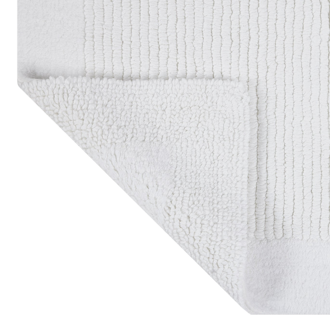 Hotel Style White 2-Piece Egyptian Cotton Reversible 17" x 24" Bath Rug Set