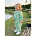 thumbnail image 5 of Loicainy Infant Baby Girl Plaid Romper 3 6 9 12 18 Month Casual Button Down Doll Collar Long Sleeve Infant Jumpsuit, 5 of 9